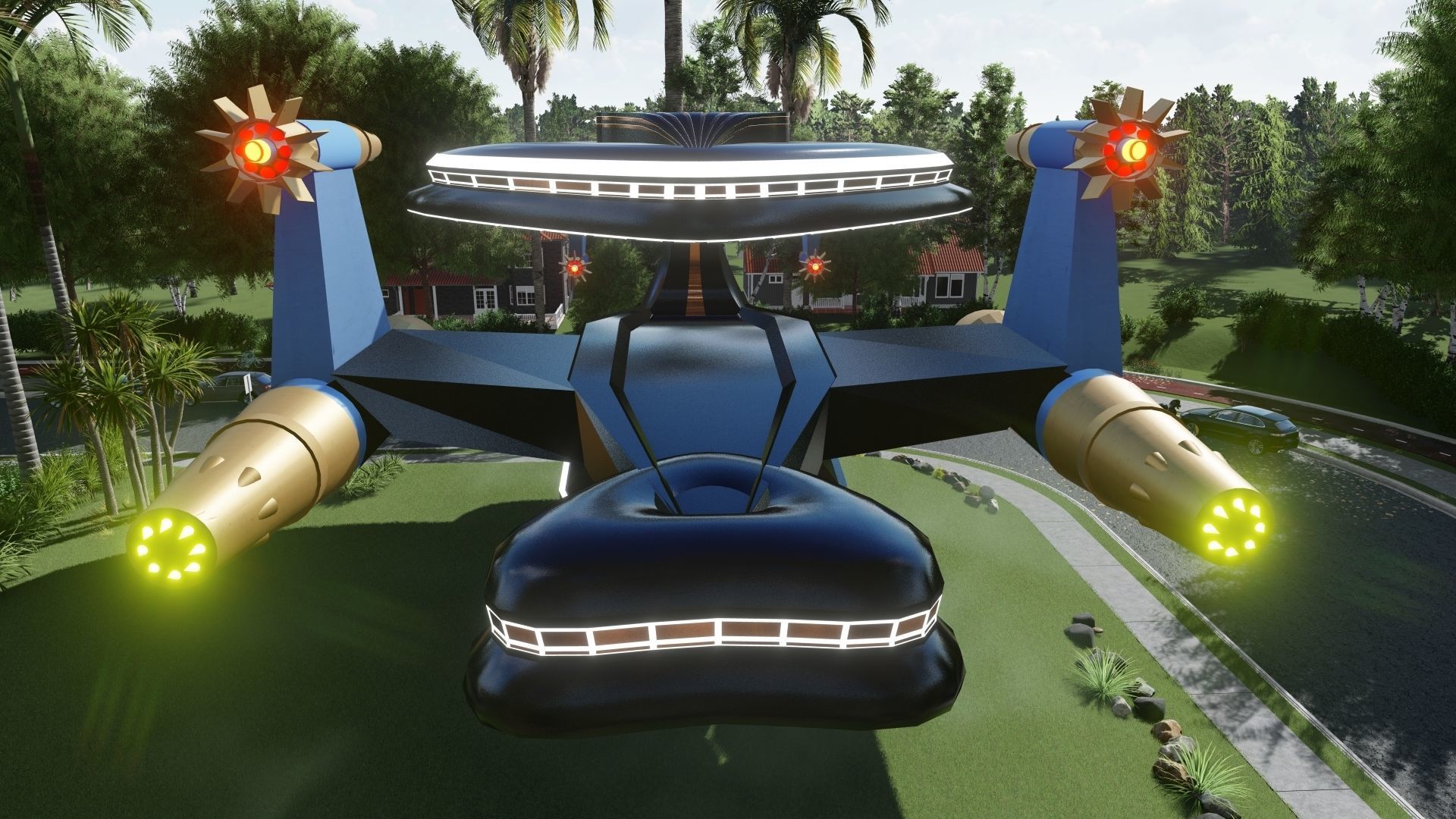 spaceship design  3D model_7