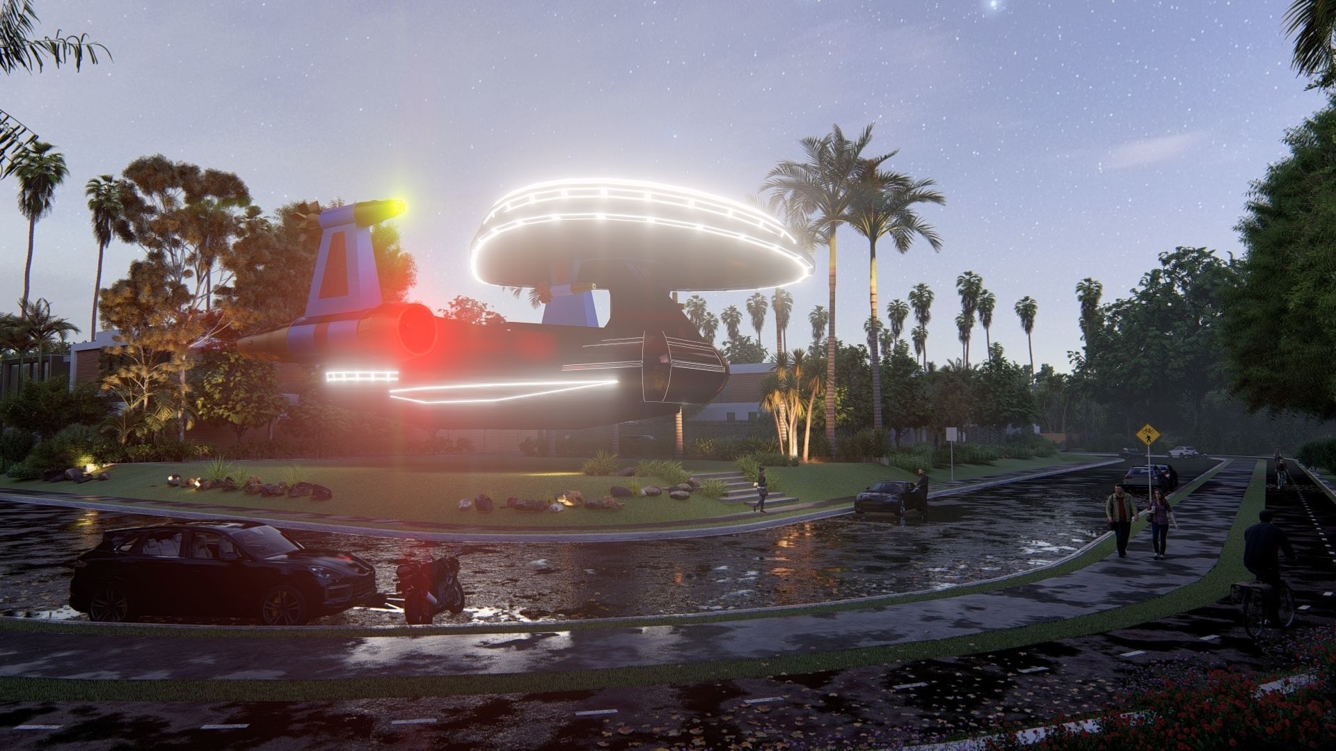 spaceship design  3D model_2