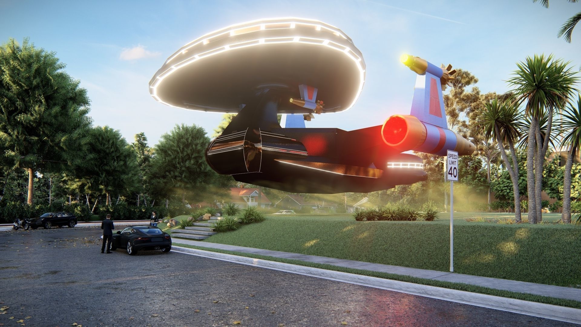 spaceship design  3D model_4