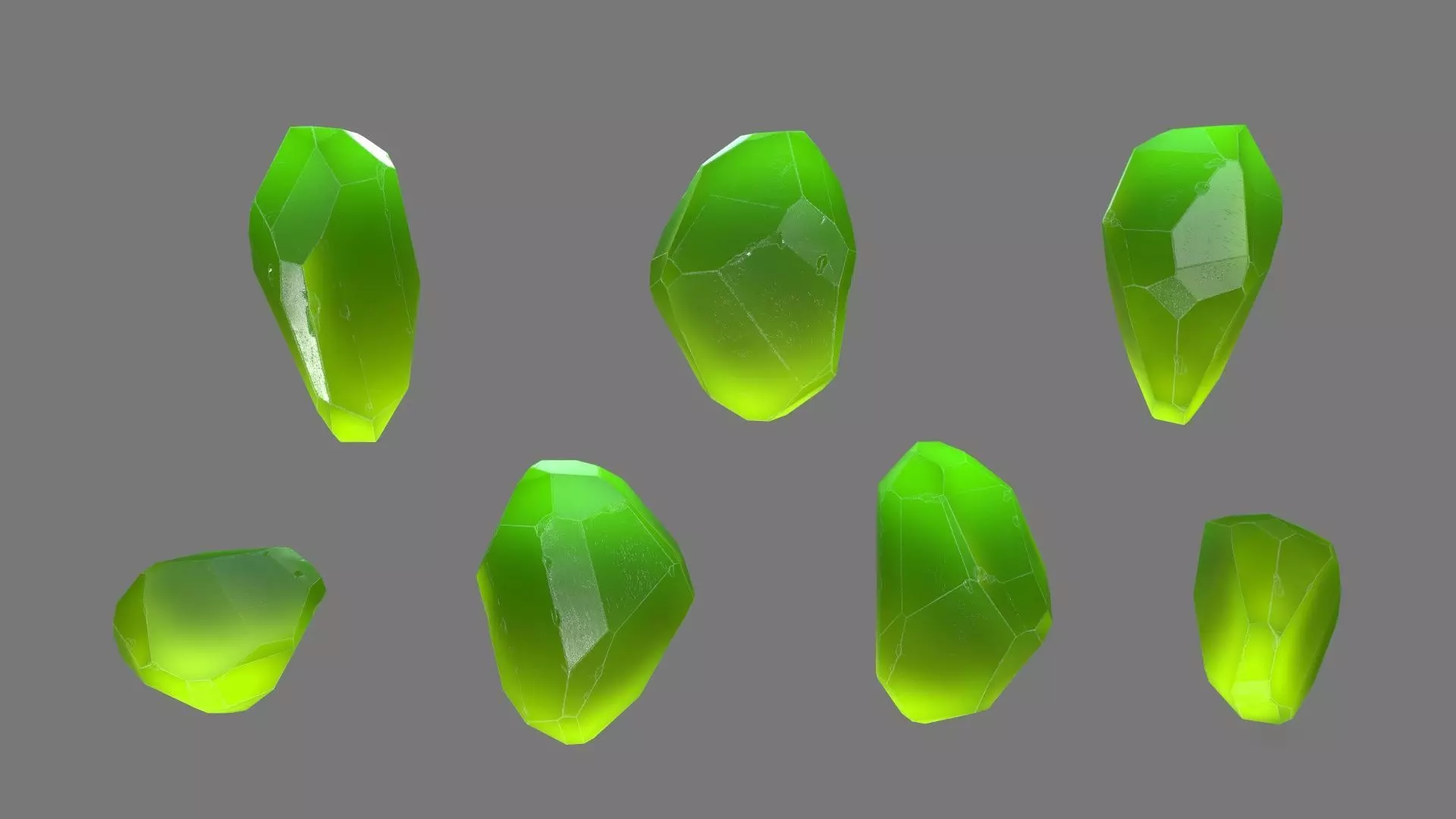 Crystal gemstone Low-poly 3D model_0