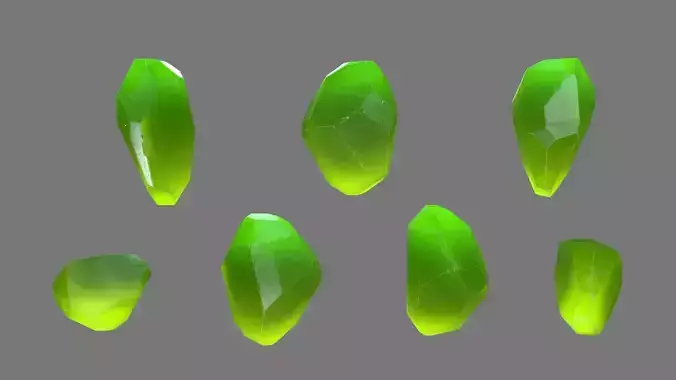 Crystal gemstone Low-poly 3D model