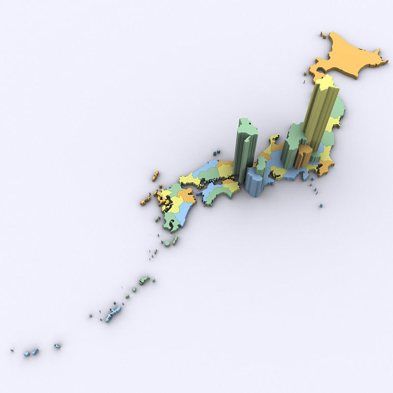 Map of Japan 3D model_3