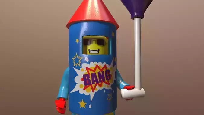 Lego man low poly 3d model