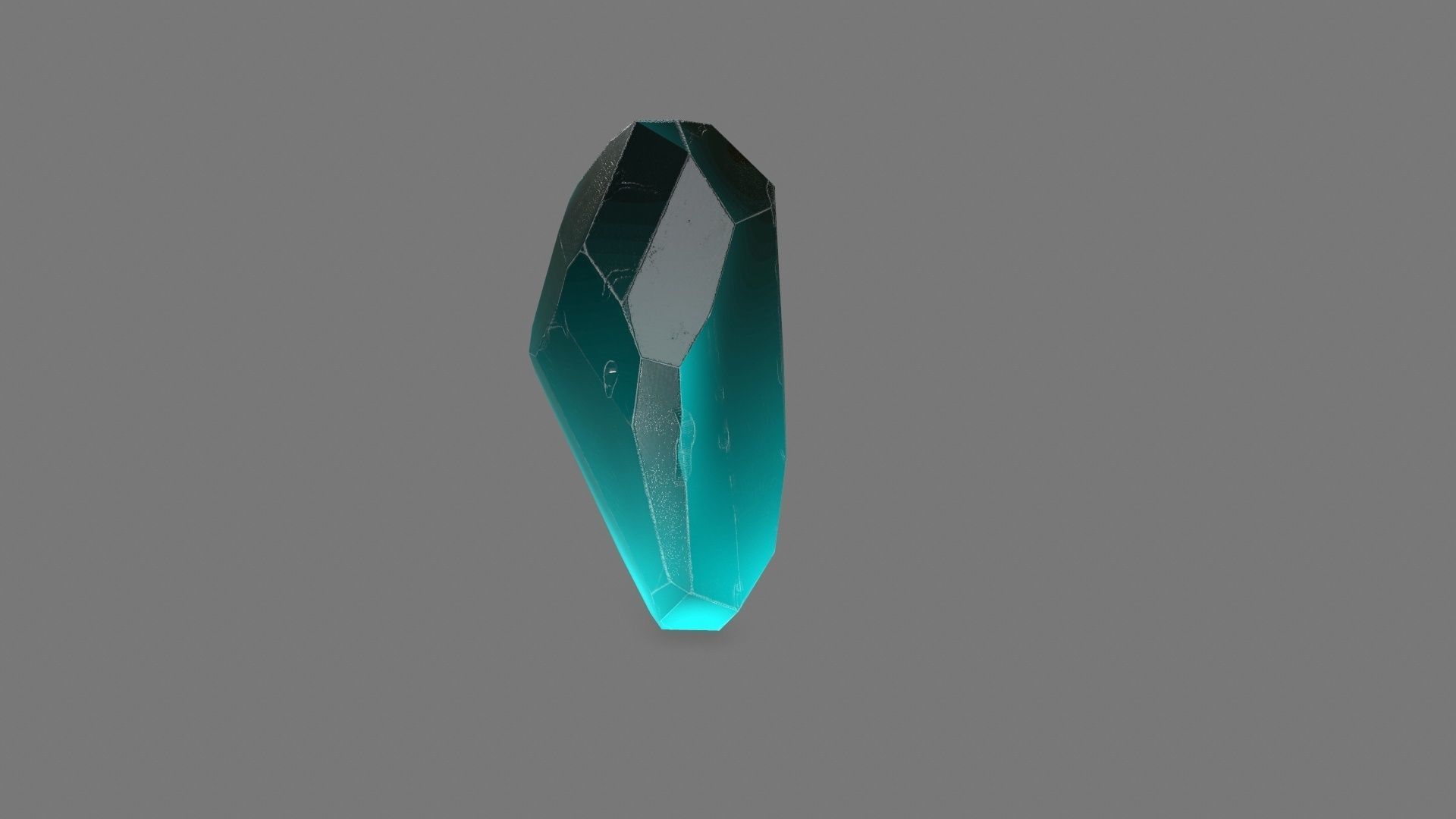 Crystal piece of turquoise glass Low-poly 3D model_4