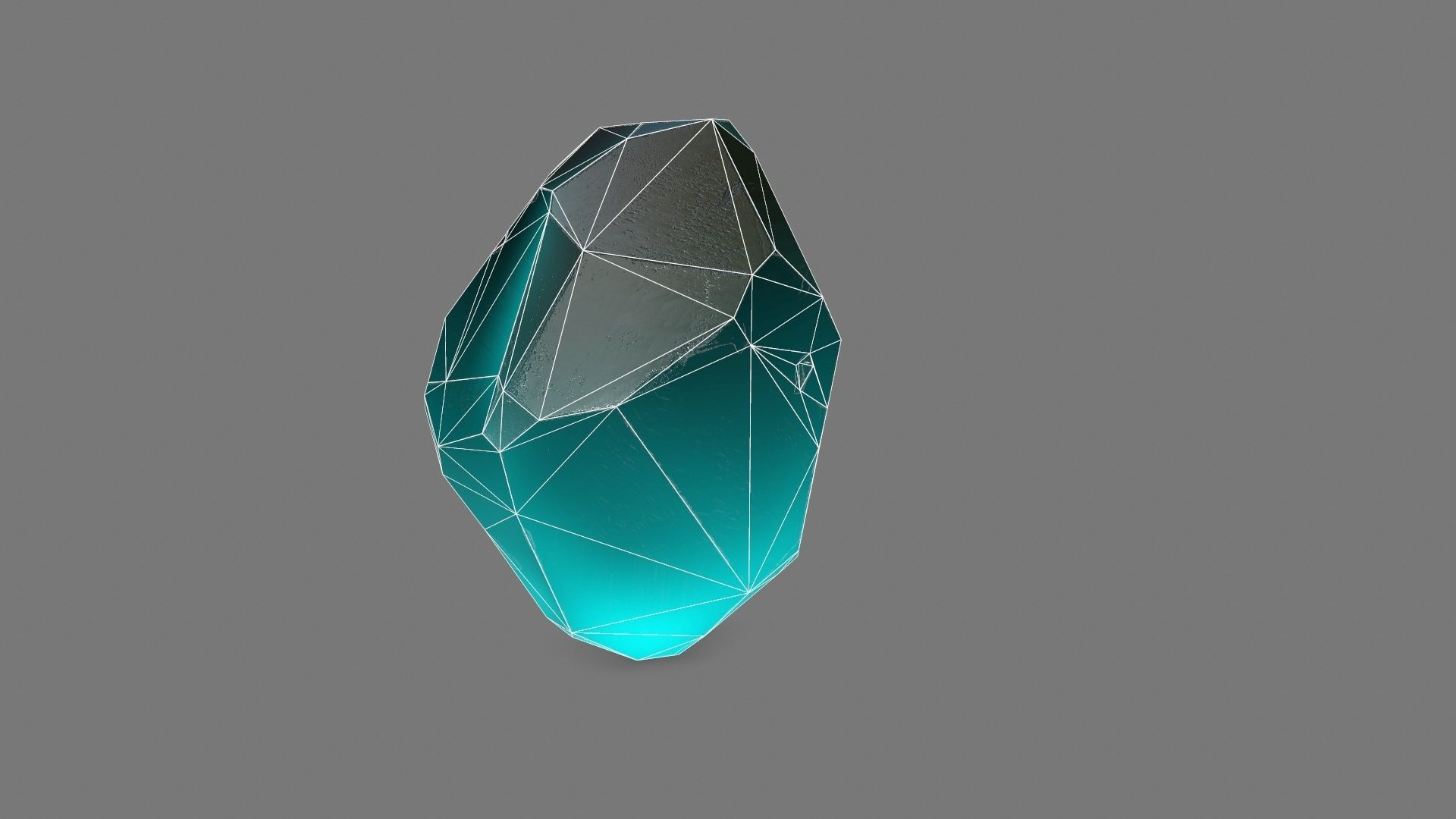 Crystal piece of turquoise glass Low-poly 3D model_6