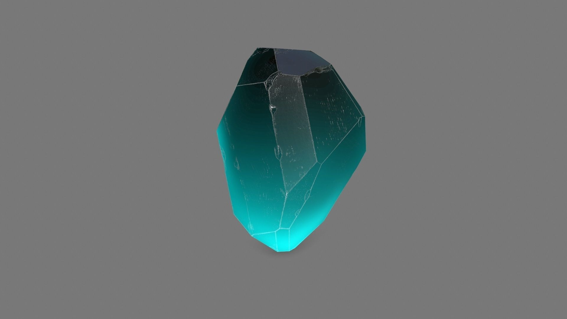 Crystal piece of turquoise glass Low-poly 3D model_3