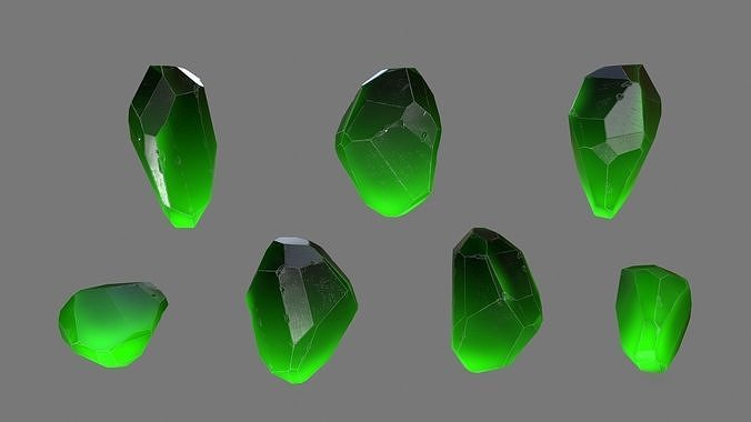 One Crystal Low-poly 3D model
