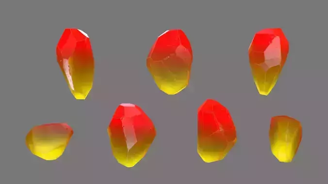 One Crystal Low-poly 3D model
