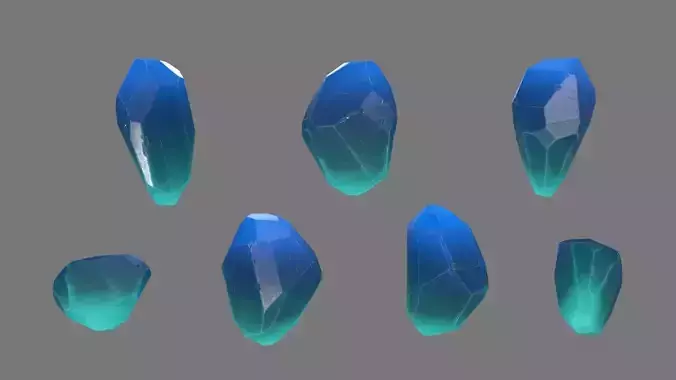 One Crystal Low-poly 3D model