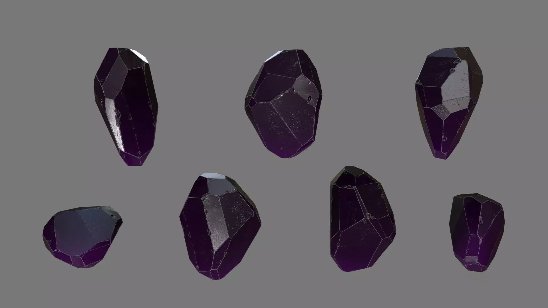 One Crystal Low-poly 3D model_0