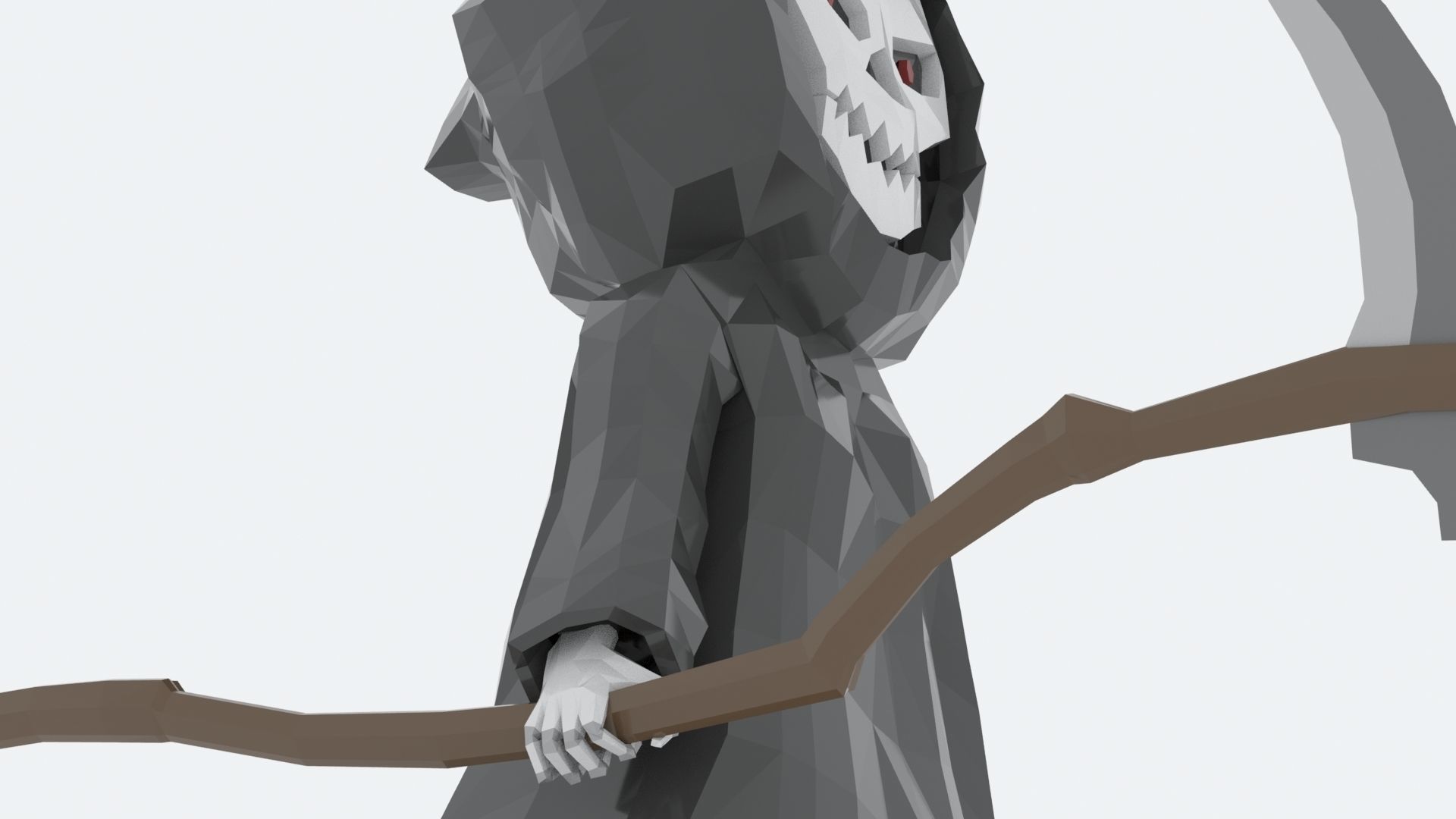 Lowpoly Polygon Grim Reaper Character Low-poly 3D model_5