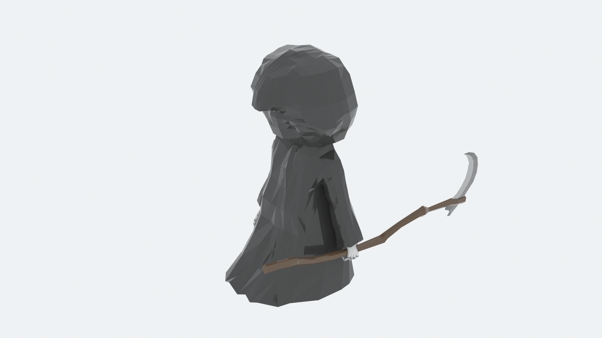 Lowpoly Polygon Grim Reaper Character Low-poly 3D model_11