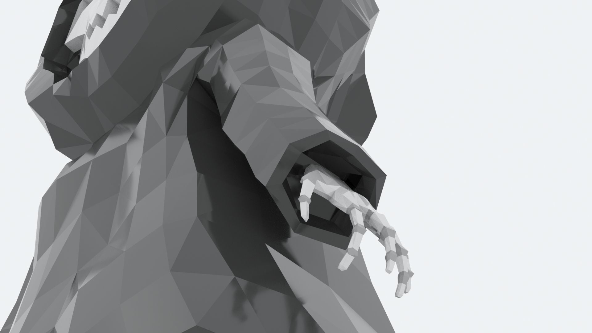 Lowpoly Polygon Grim Reaper Character Low-poly 3D model_6