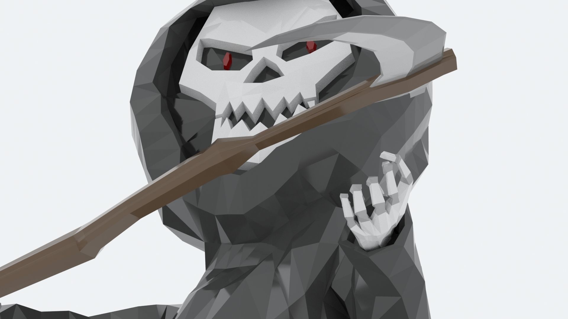 Lowpoly Polygon Grim Reaper Character Low-poly 3D model_3