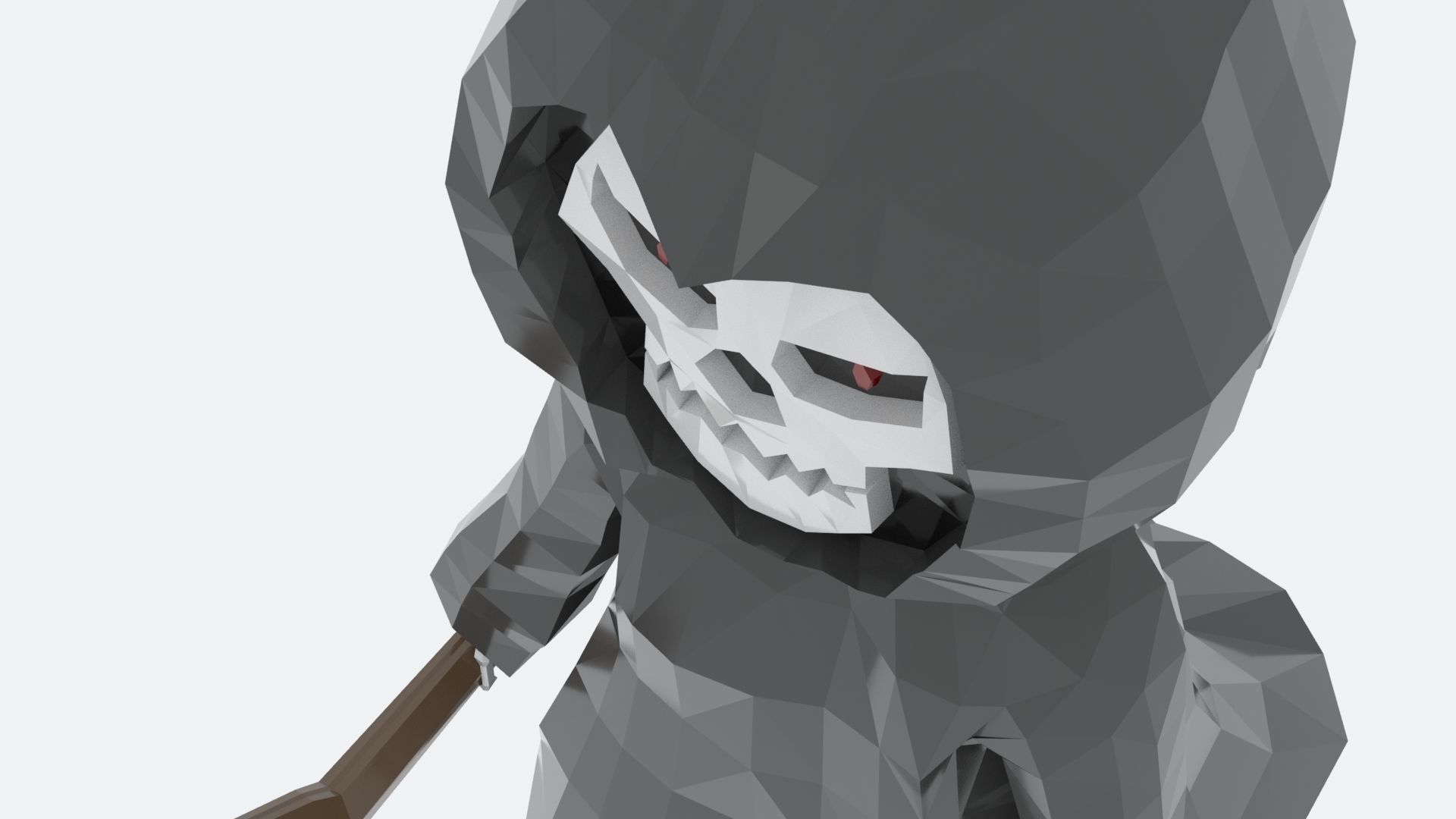 Lowpoly Polygon Grim Reaper Character Low-poly 3D model_8
