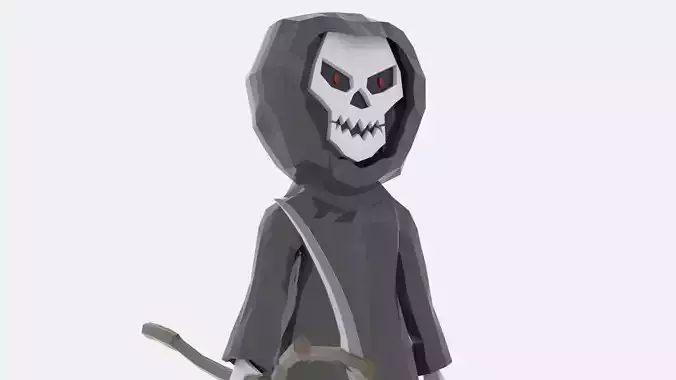 Lowpoly Polygon Grim Reaper Character