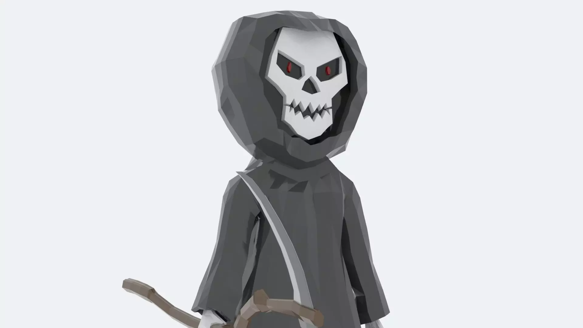Lowpoly Polygon Grim Reaper Character Low-poly 3D model_0