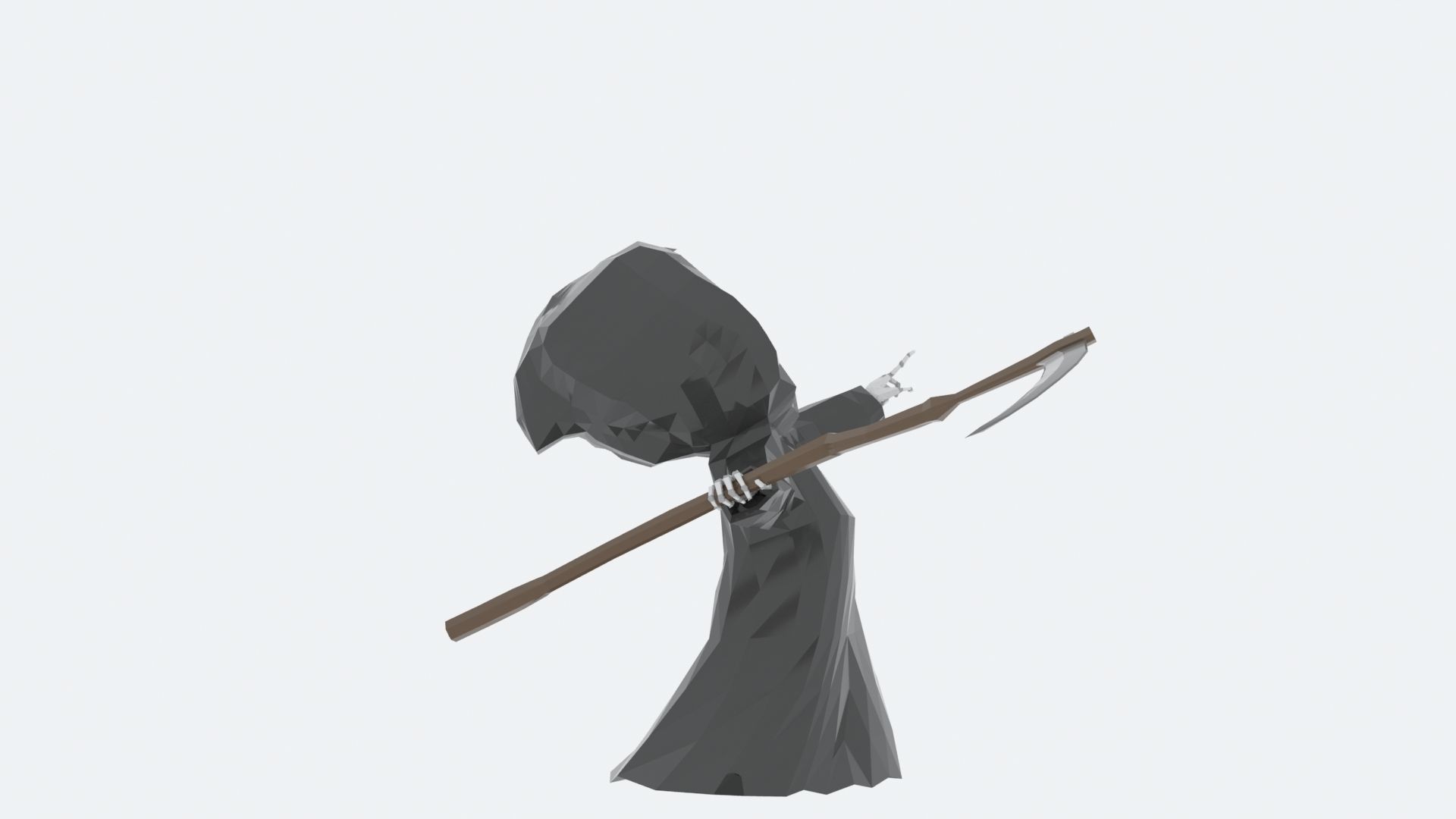 Lowpoly Polygon Grim Reaper Character Low-poly 3D model_10