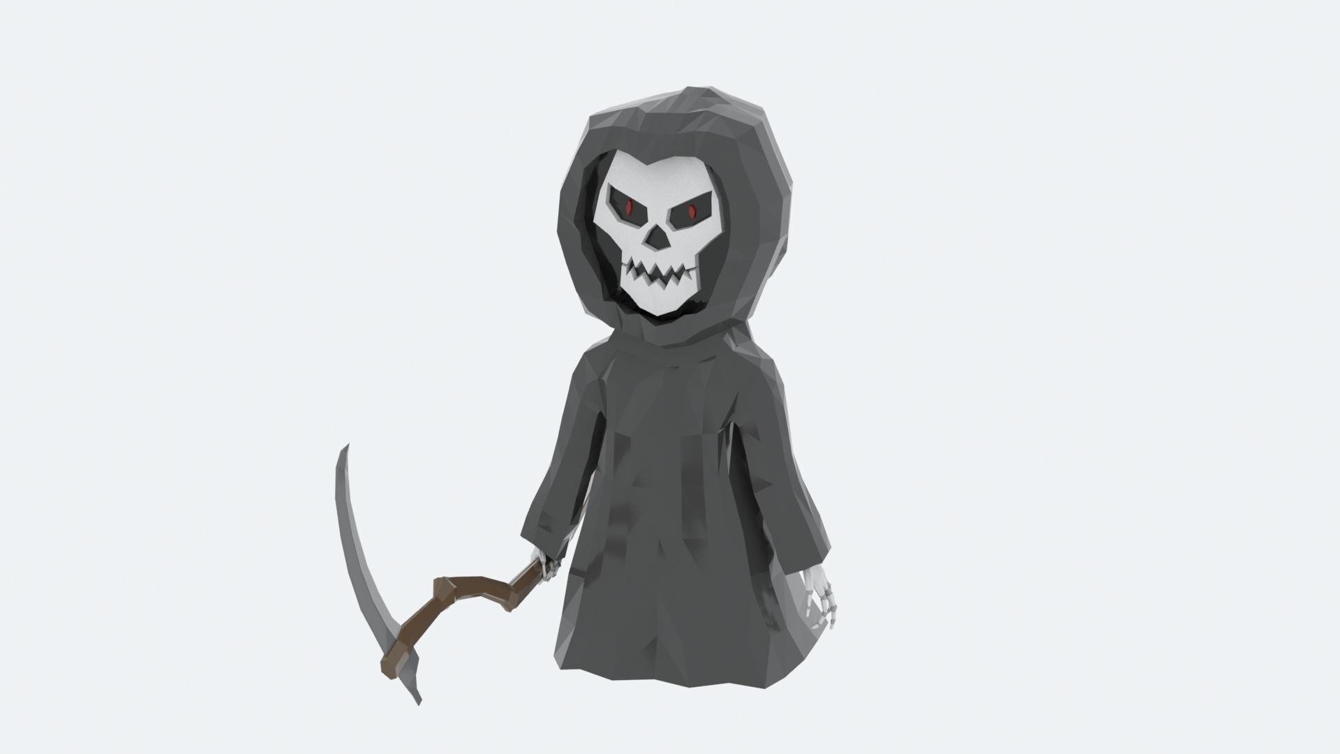 Lowpoly Polygon Grim Reaper Character Low-poly 3D model_2
