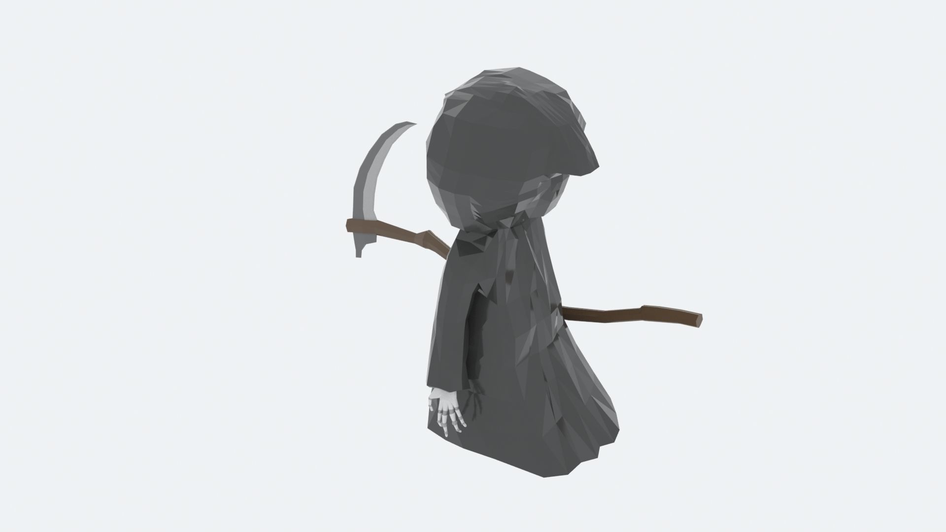 Lowpoly Polygon Grim Reaper Character Low-poly 3D model_12