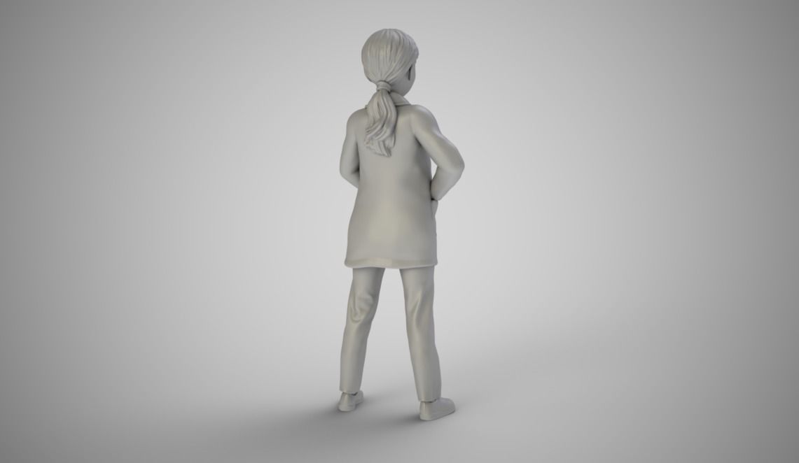 Doctor girl 3D print model_5
