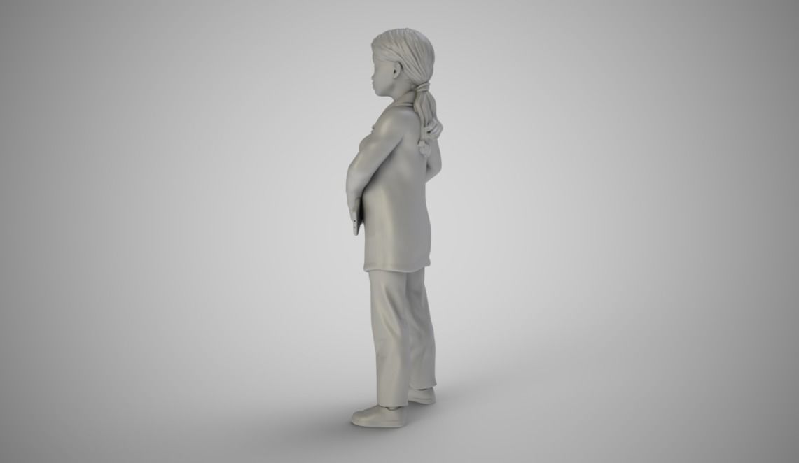 Doctor girl 3D print model_3