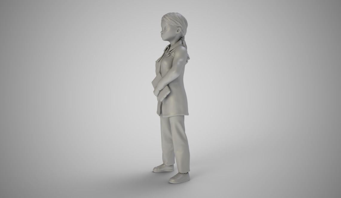 Doctor girl 3D print model_2