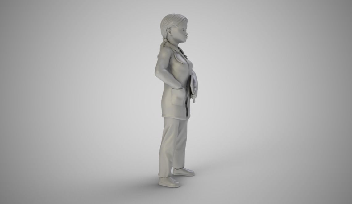 Doctor girl 3D print model_7