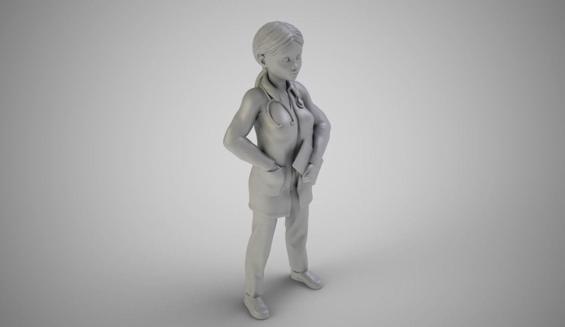 Doctor girl 3D print model_8
