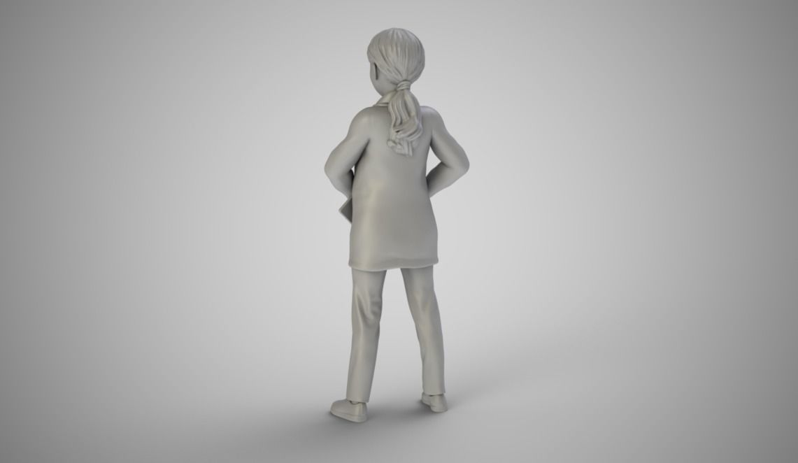 Doctor girl 3D print model_4