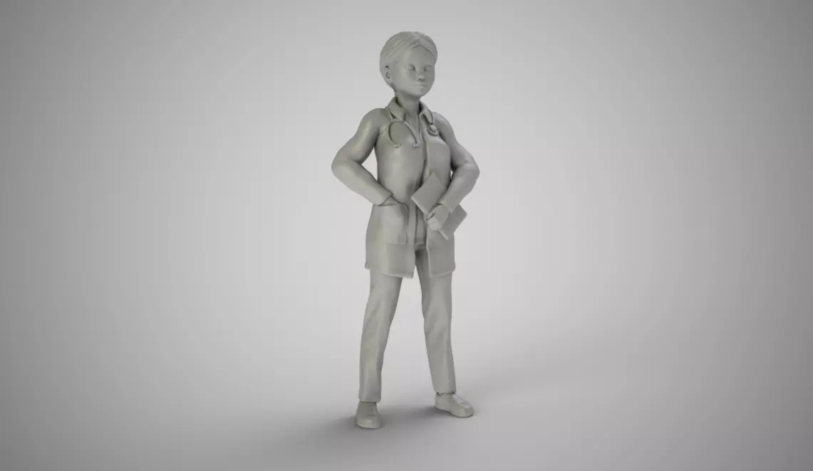 Doctor girl 3D print model_0