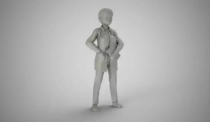 Doctor girl 3D print model