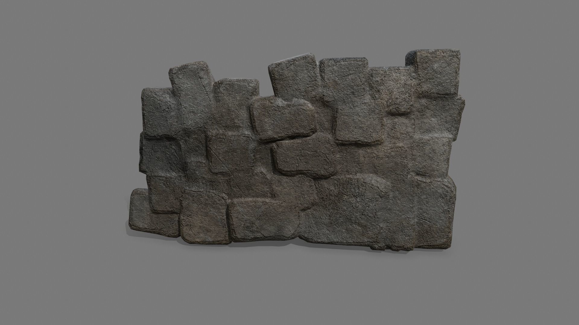 Stone Set block Low-poly 3D model_4