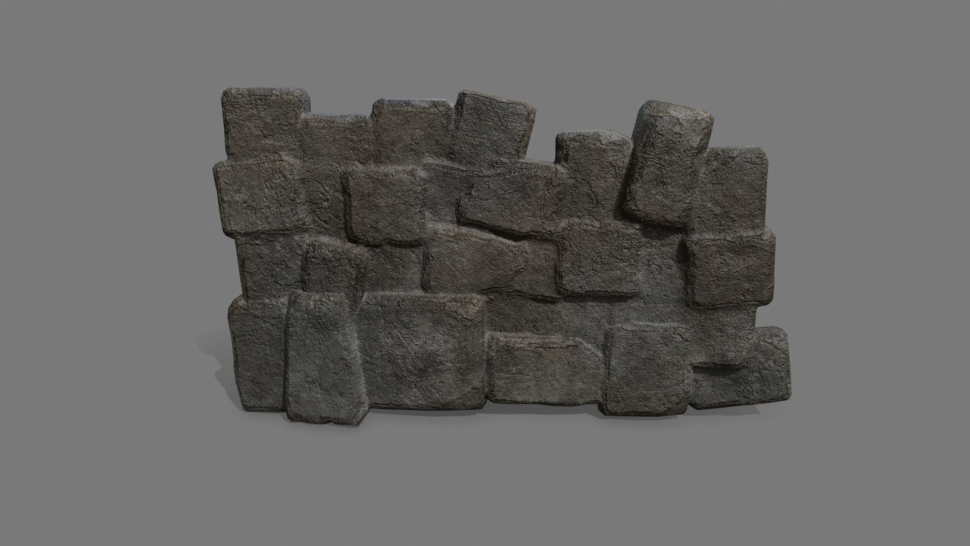 Stone Set block Low-poly 3D model_5