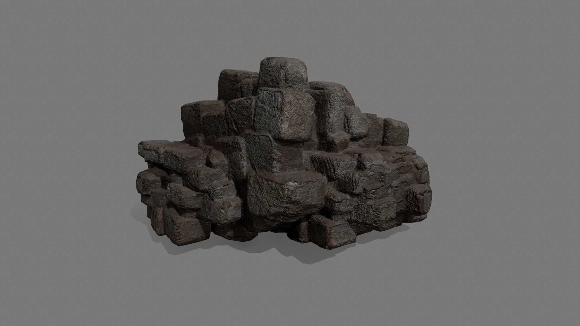 Stone Set block Low-poly 3D model_15