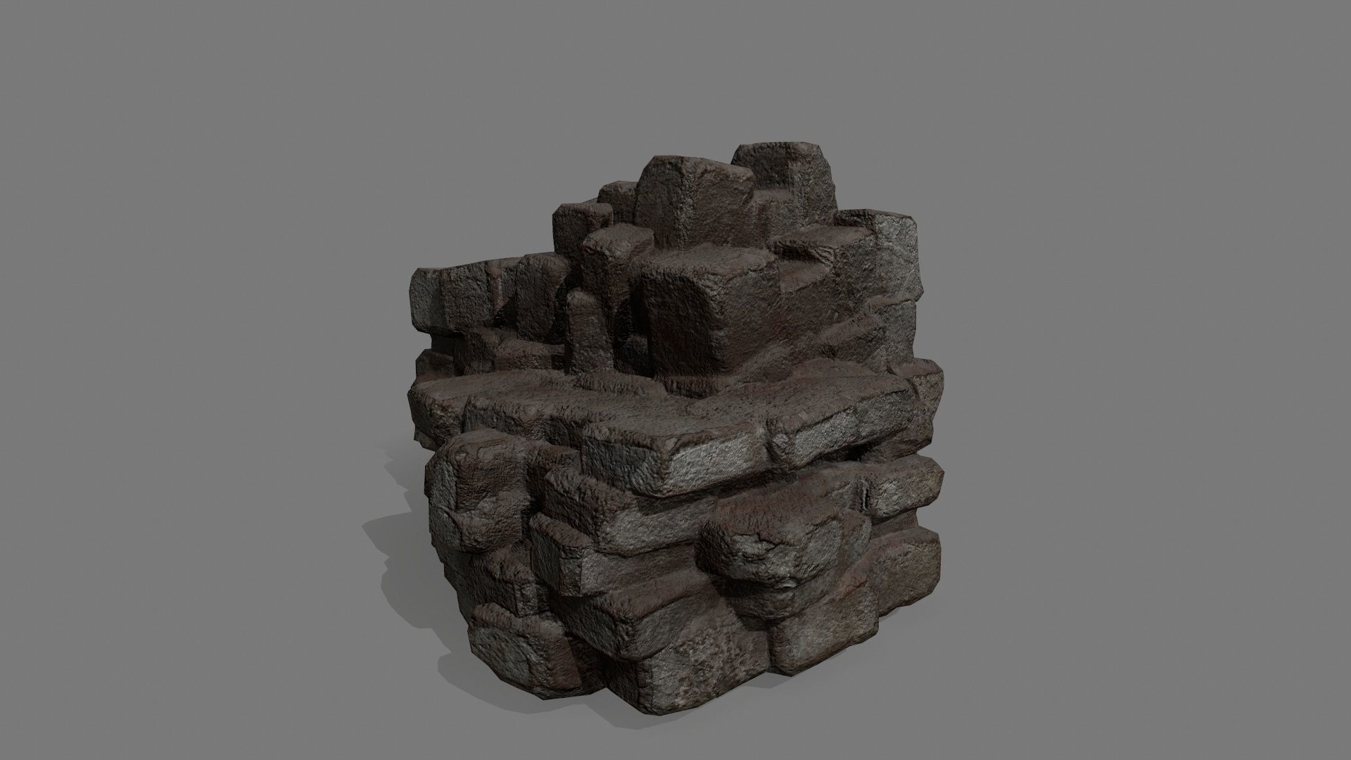 Stone Set block Low-poly 3D model_16