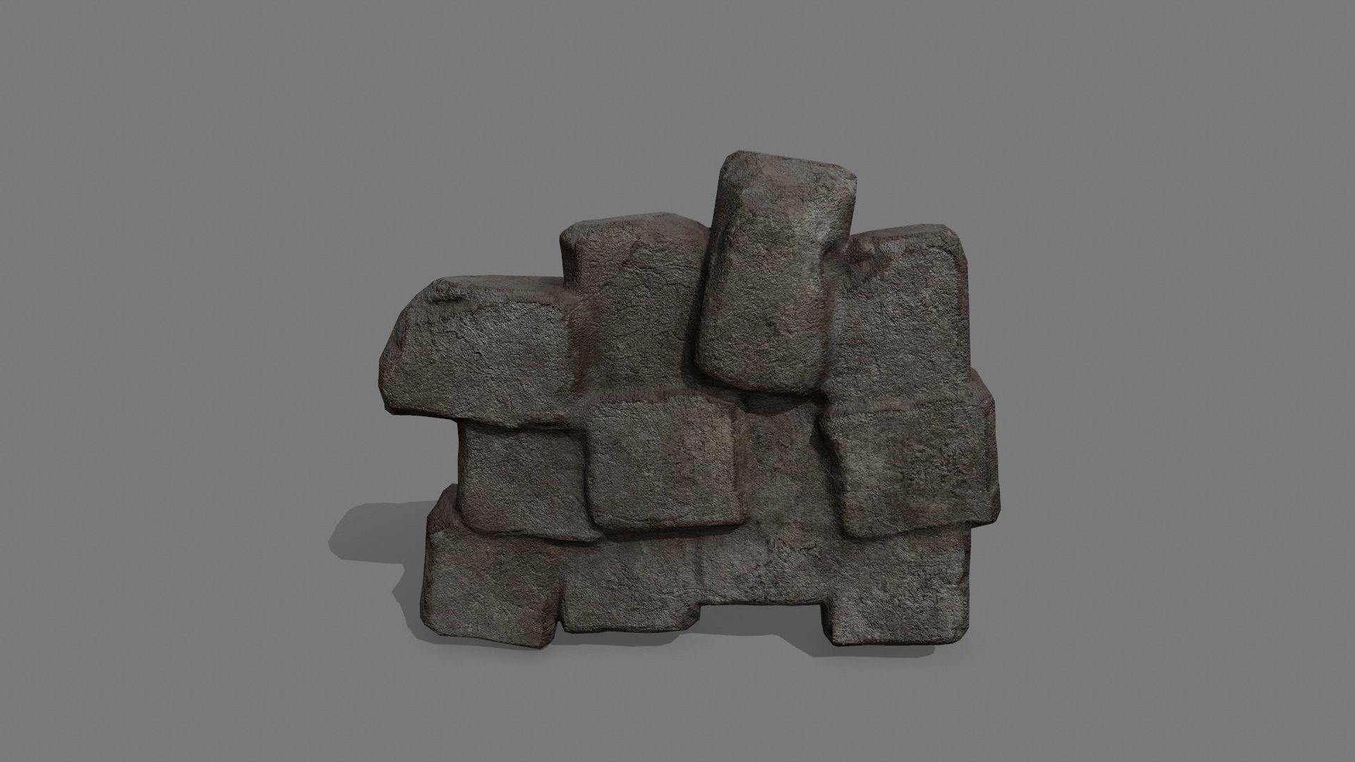 Stone Set block Low-poly 3D model_2