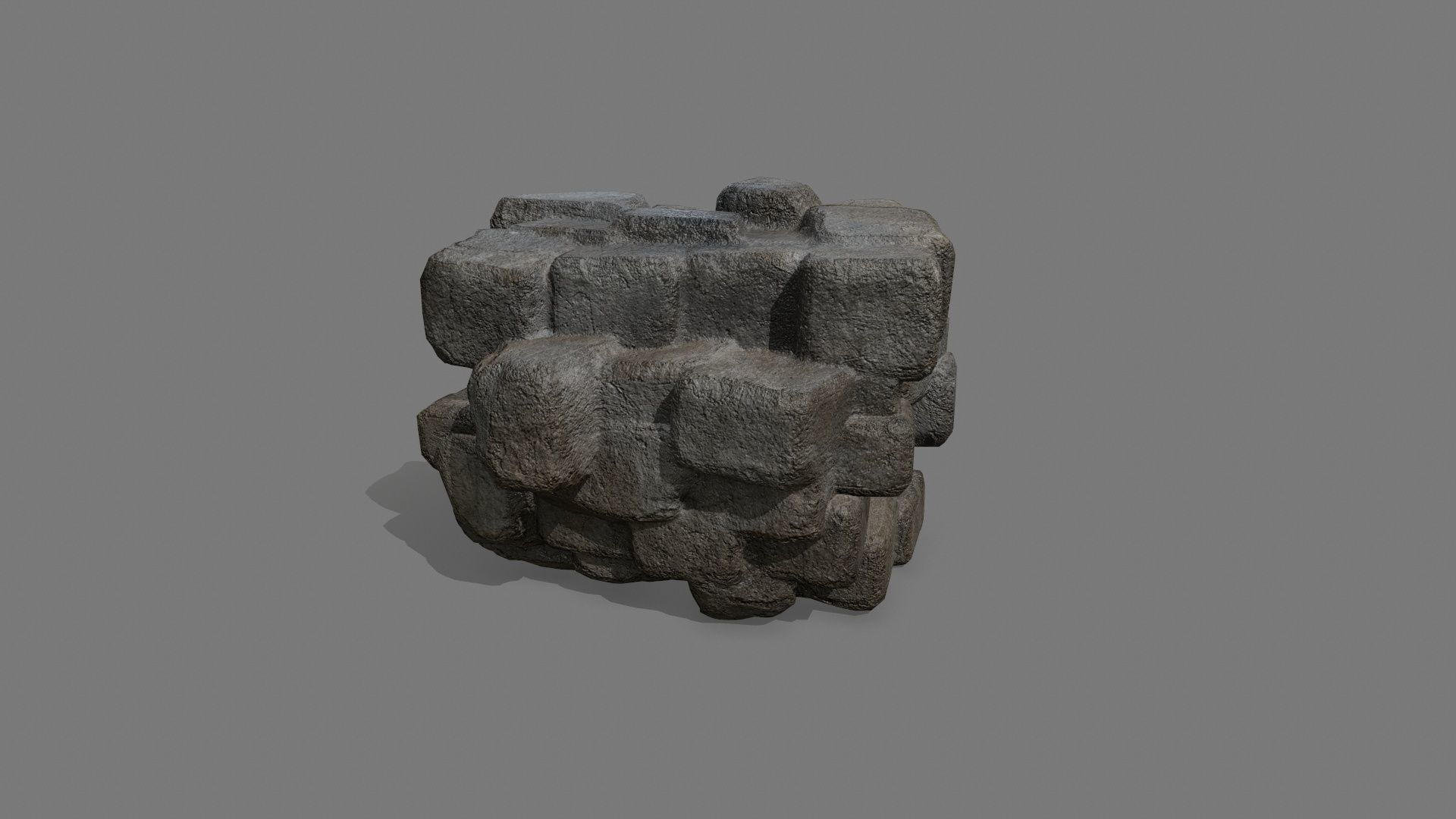 Stone Set block Low-poly 3D model_10