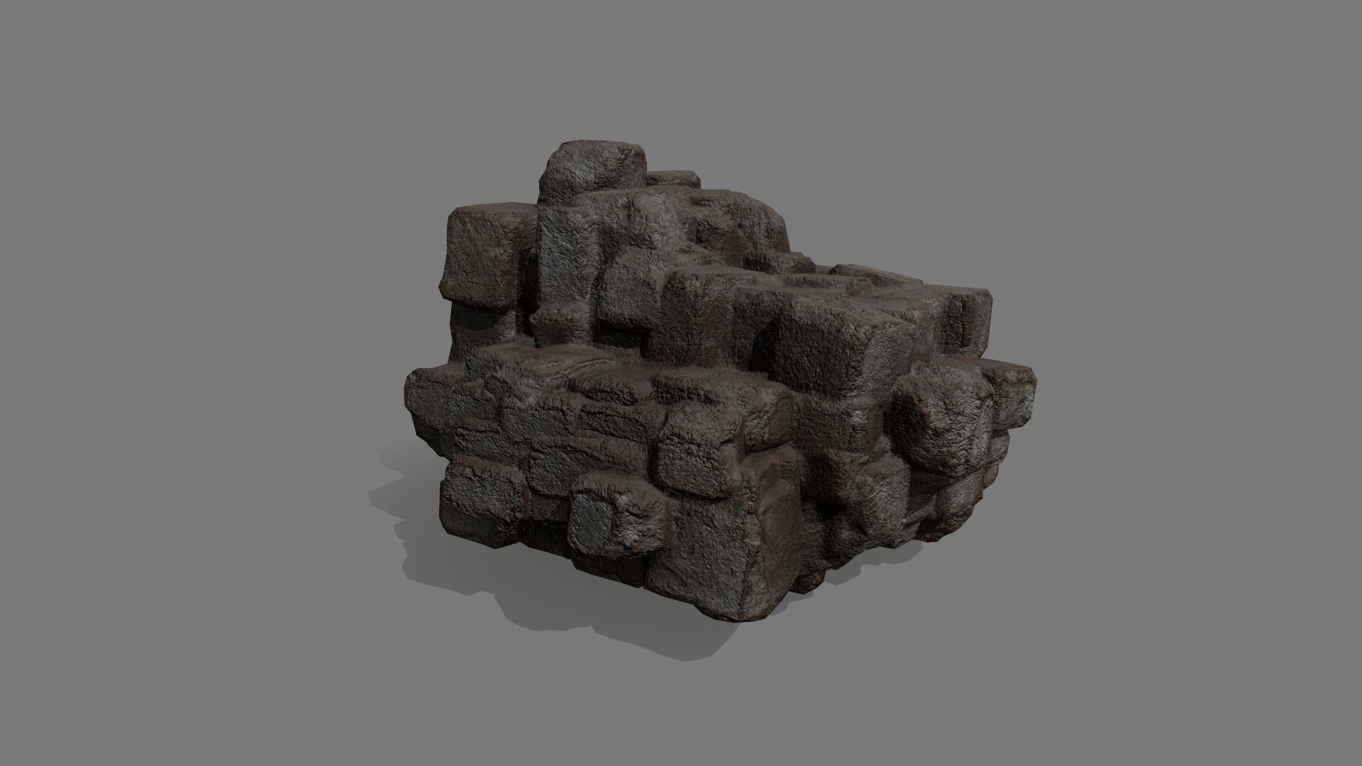 Stone Set block Low-poly 3D model_14