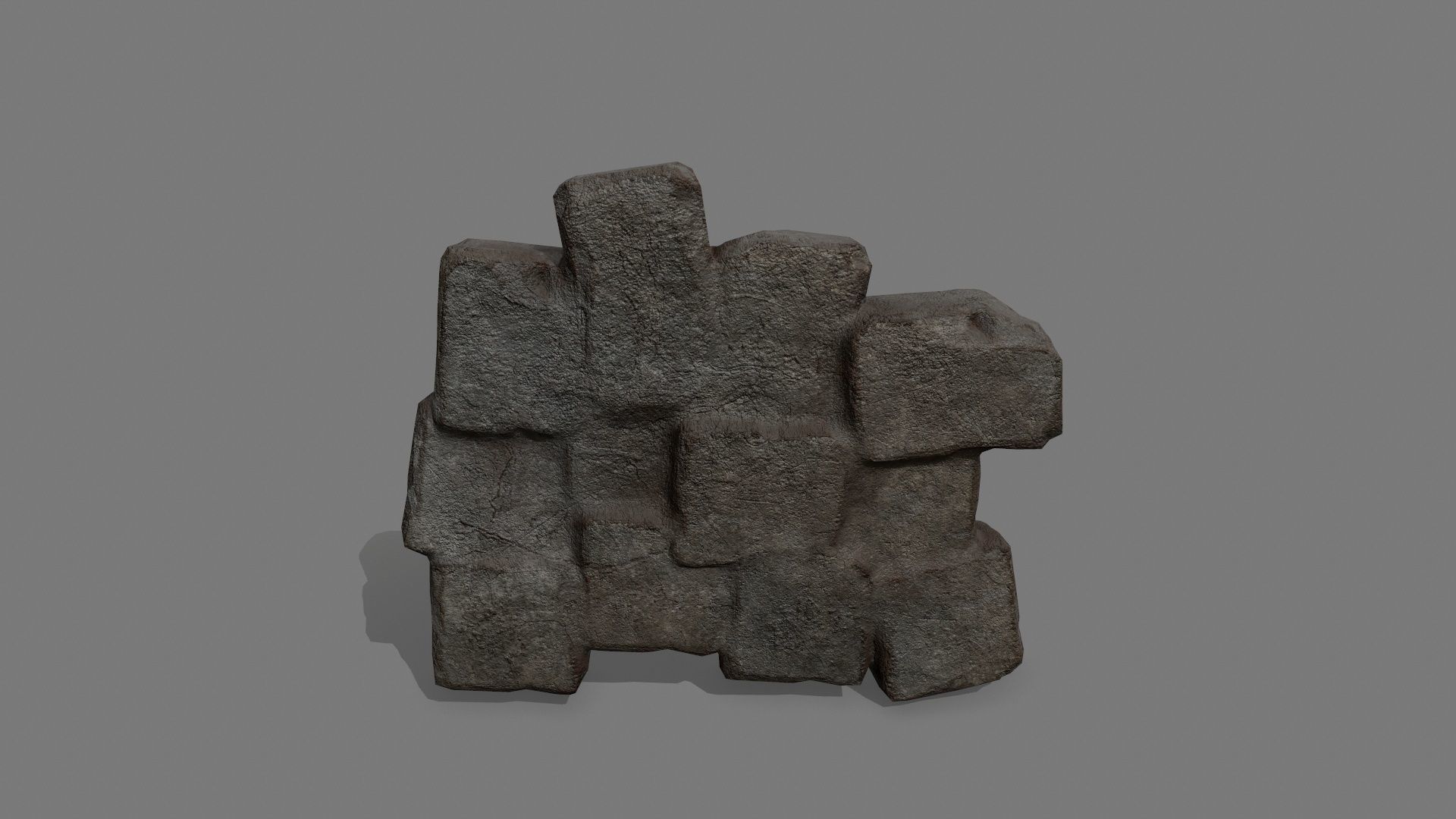 Stone Set block Low-poly 3D model_1
