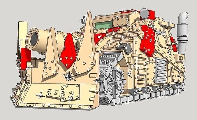6mm and 8mm SpOrk BurstaBlasta Superheavy Tank 3D print model