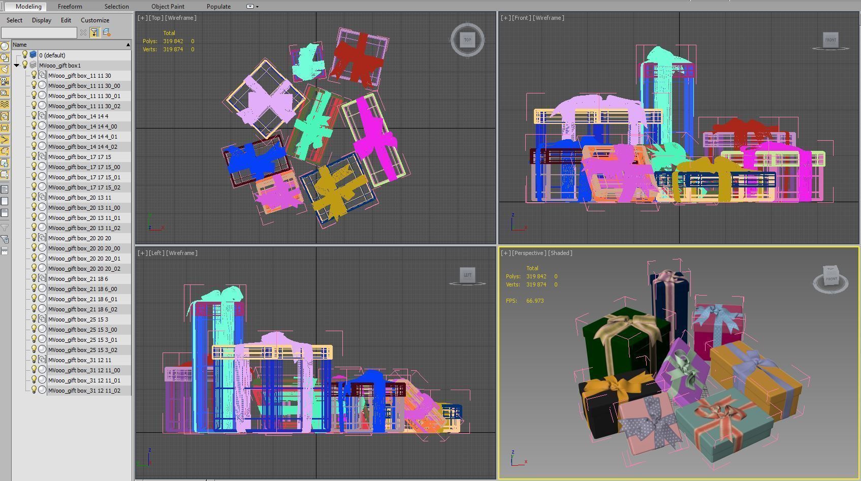 Gift boxes with bows part 1 3D model_28