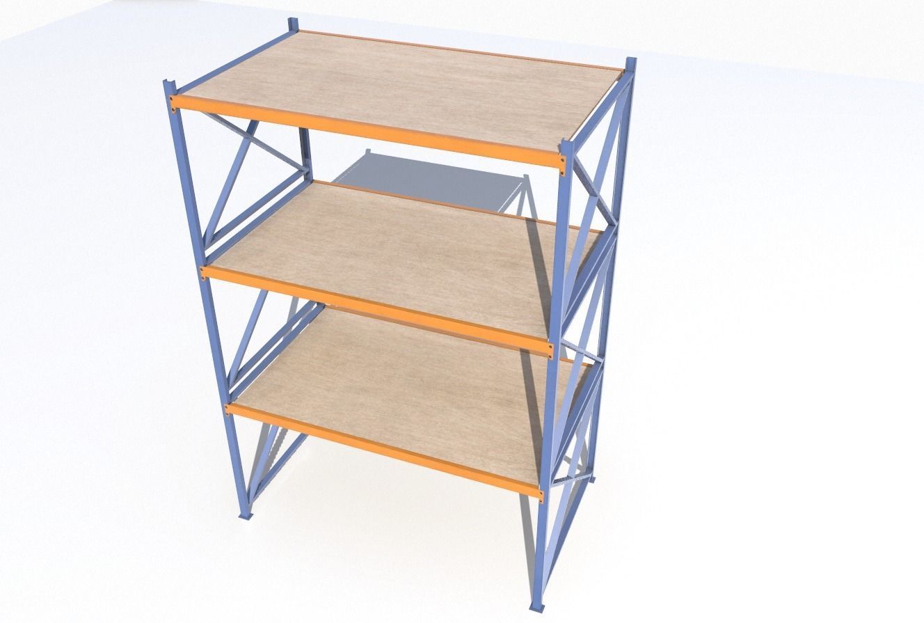 Industrial shelves 5 Low-poly 3D model_6
