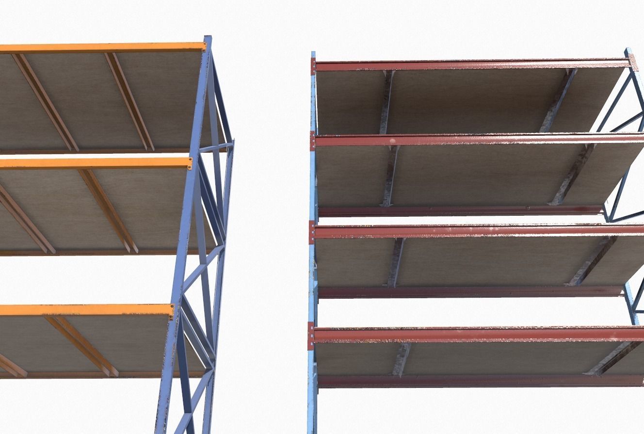 Industrial shelves 5 Low-poly 3D model_11