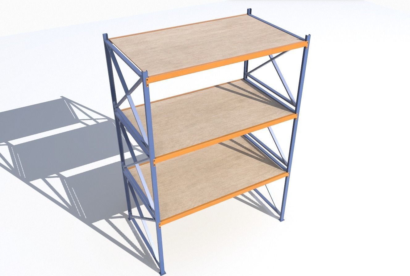 Industrial shelves 5 Low-poly 3D model_7