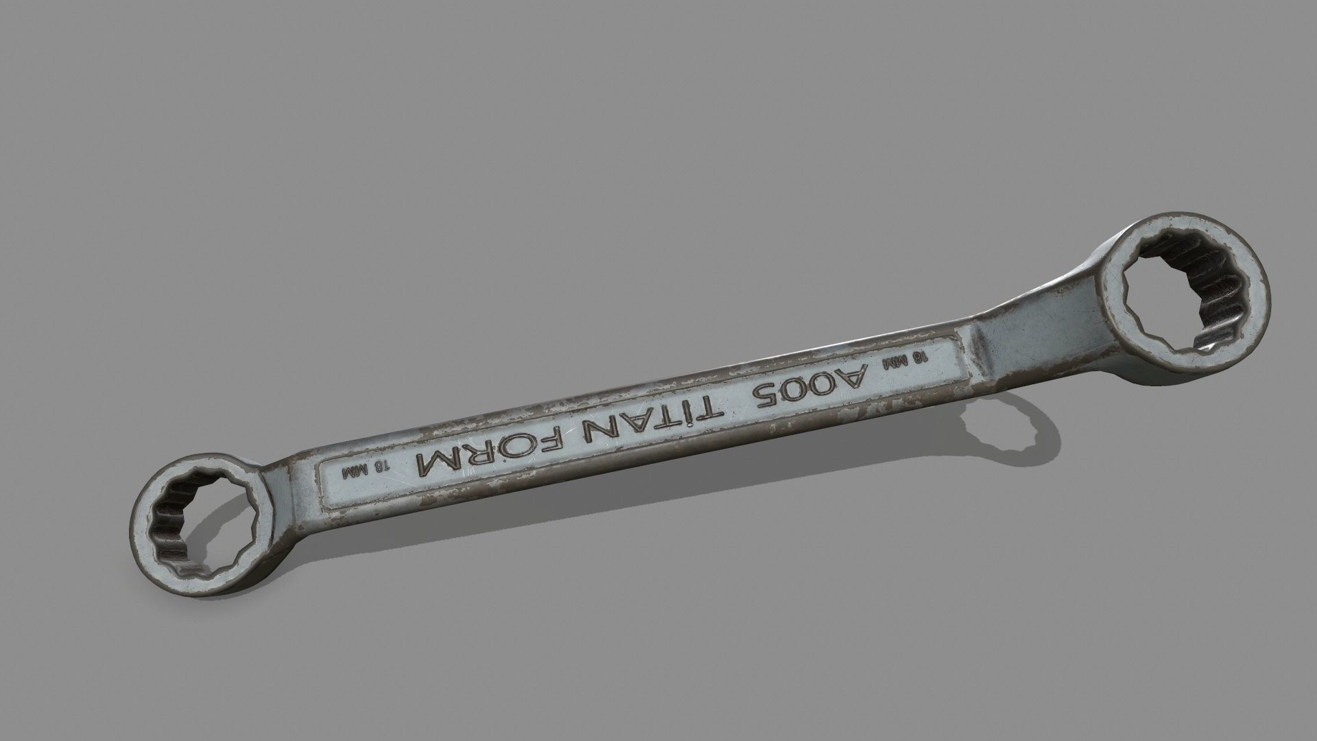 wrench metal handle Low-poly 3D model_5