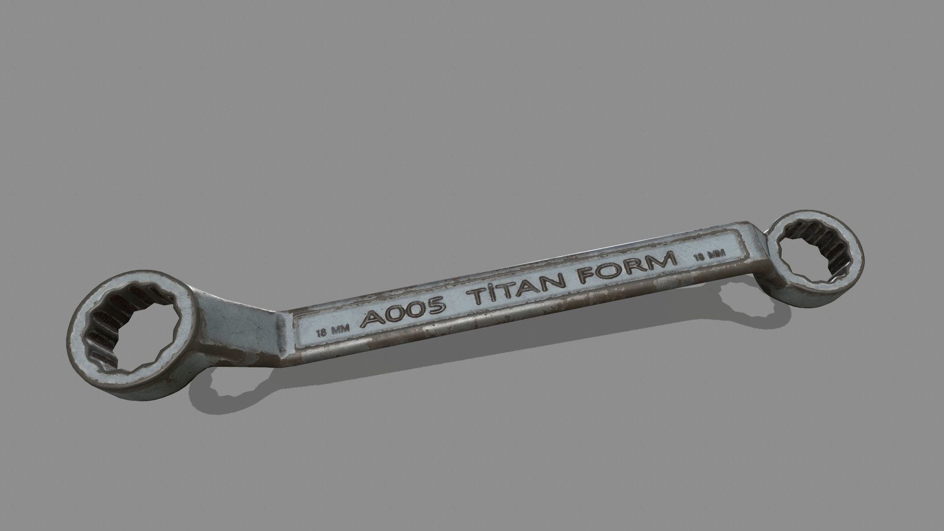 wrench metal handle Low-poly 3D model_7