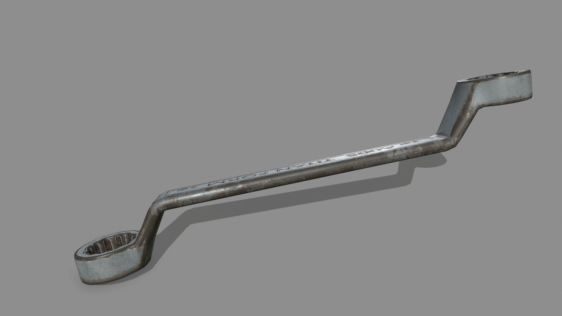 wrench metal handle Low-poly 3D model_4