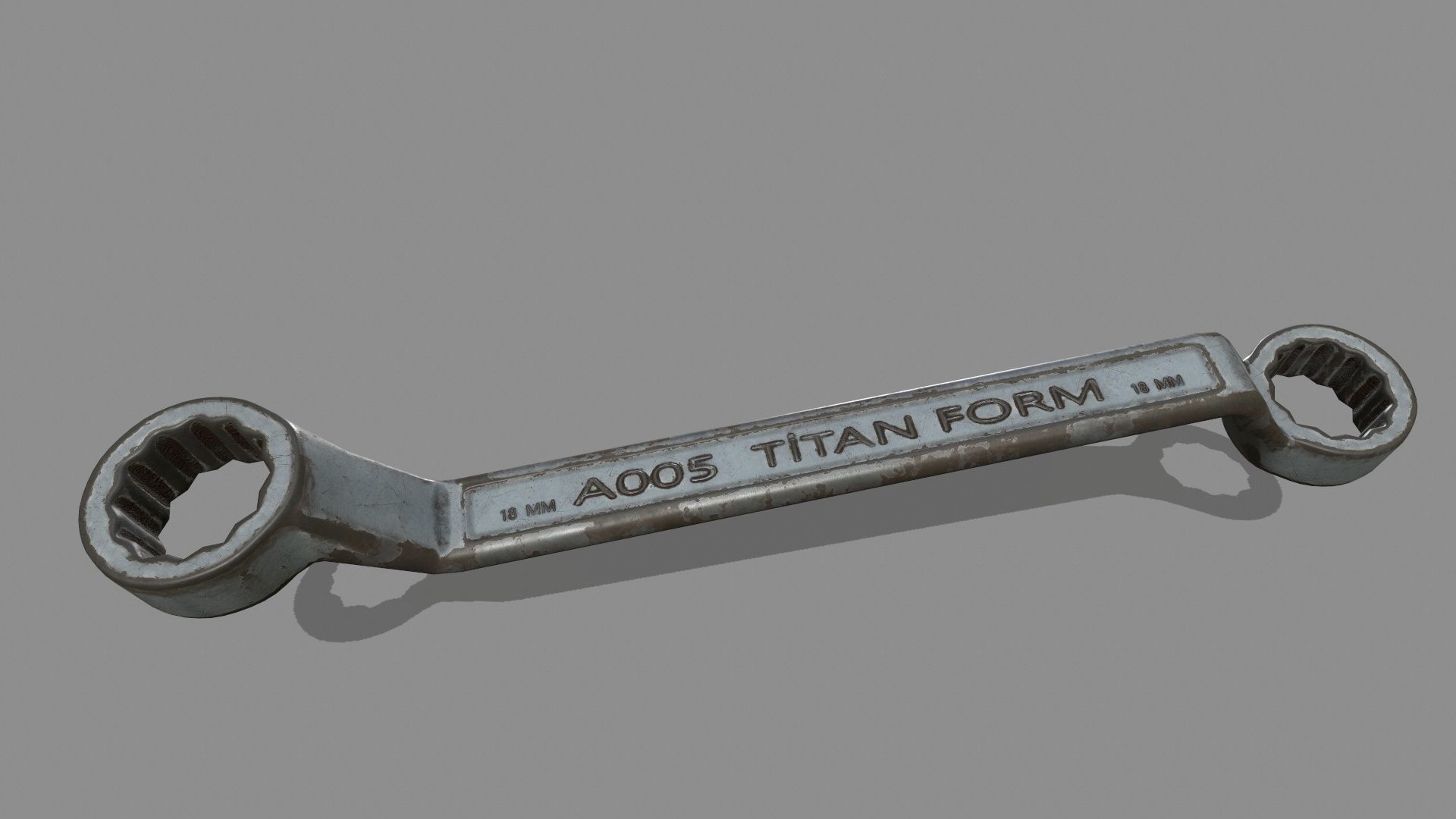 wrench metal handle Low-poly 3D model_2