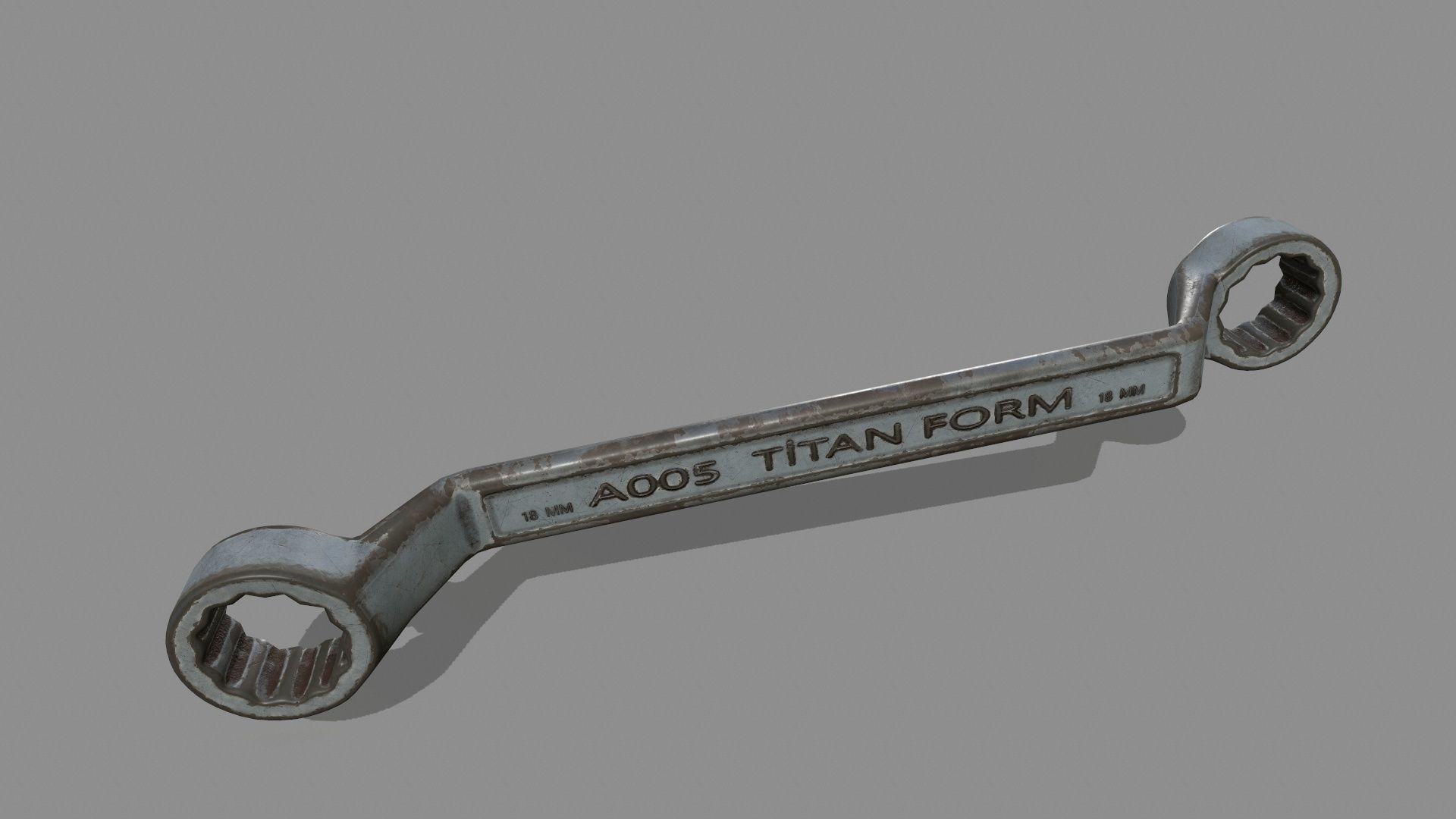 wrench metal handle Low-poly 3D model_3